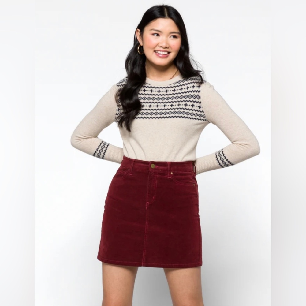 NOT AVAILABLE Burgundy/wine corduroy mini skirt